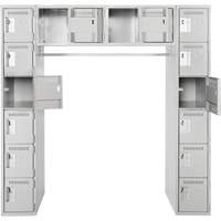 Assembled Archettes Clean Line Economy Lockers, 16 -tier, Bank of 3, 18" x 72" x 12", Steel Seaboard Timber Mart