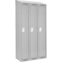 Clean Line Lockers, Bank of 3, 36" x 12" x 78", Steel, Grey, Rivet (Assembled) Seaboard Timber Mart