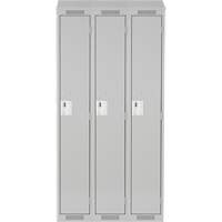 Clean Line Lockers, Bank of 3, 36" x 12" x 78", Steel, Grey, Rivet (Assembled) Seaboard Timber Mart