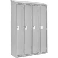 Clean Line Lockers, Bank of 4, 48" x 12" x 78", Steel, Grey, Rivet (Assembled) Seaboard Timber Mart
