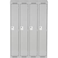 Clean Line Lockers, Bank of 4, 48" x 12" x 78", Steel, Grey, Rivet (Assembled) Seaboard Timber Mart