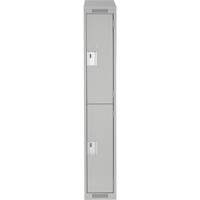 Clean Line Lockers, 2 -tier, 12" x 18" x 78", Steel, Grey, Rivet (Assembled) Seaboard Timber Mart