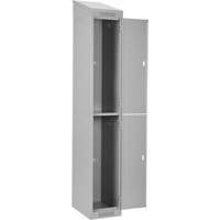 Clean Line Lockers, 2 -tier, 12" x 18" x 78", Steel, Grey, Rivet (Assembled) Seaboard Timber Mart