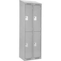 Clean Line Lockers, 2 -tier, Bank of 2, 24" x 18" x 78", Steel, Grey, Rivet (Assembled) Seaboard Timber Mart