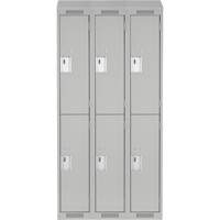 Clean Line Lockers, 2 -tier, Bank of 3, 36" x 18" x 78", Steel, Grey, Rivet (Assembled) Seaboard Timber Mart