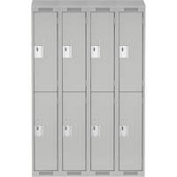 Clean Line Lockers, 2 -tier, Bank of 4, 48" x 18" x 78", Steel, Grey, Rivet (Assembled) Seaboard Timber Mart