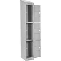 Clean Line Lockers, 3 -tier, 12" x 18" x 78", Steel, Grey, Rivet (Assembled) Seaboard Timber Mart