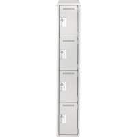 Clean Line Lockers, 4 -tier, 12" x 18" x 78", Steel, Grey, Rivet (Assembled) Seaboard Timber Mart