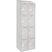 Casiers Clean Line, 4 niveaux, Bloc de 2, 24" x 18" x 78", Acier, Gris, Rivet (assembl&eacute;) Seaboard Timber Mart