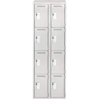 Casiers Clean Line, 4 niveaux, Bloc de 2, 24" x 18" x 78", Acier, Gris, Rivet (assembl&eacute;) Seaboard Timber Mart