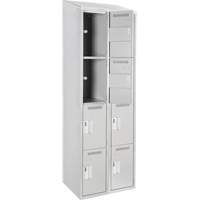 Casiers Clean Line, 4 niveaux, Bloc de 2, 24" x 18" x 78", Acier, Gris, Rivet (assembl&eacute;) Seaboard Timber Mart