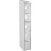 Assembled Clean Line Personal Effects Lockers, 5 -tier, 12" x 78" x 12", Steel Seaboard Timber Mart