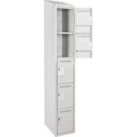 Assembled Clean Line Personal Effects Lockers, 5 -tier, 12" x 78" x 12", Steel Seaboard Timber Mart