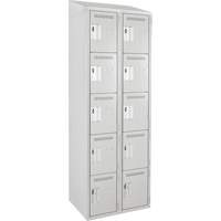 Assembled Clean Line Personal Effects Lockers, 5 -tier, Bank of 2, 12" x 78" x 24", Steel Seaboard Timber Mart