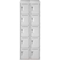 Assembled Clean Line Personal Effects Lockers, 5 -tier, Bank of 2, 12" x 78" x 24", Steel Seaboard Timber Mart