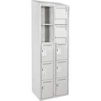 Assembled Clean Line Personal Effects Lockers, 5 -tier, Bank of 2, 12" x 78" x 24", Steel Seaboard Timber Mart