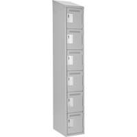 Clean Line Lockerette , 6 -tier, 12" x 18" x 78", Steel, Grey, Rivet (Assembled) Seaboard Timber Mart