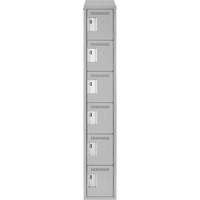 Clean Line Lockerette , 6 -tier, 12" x 18" x 78", Steel, Grey, Rivet (Assembled) Seaboard Timber Mart