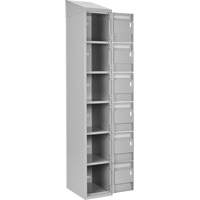 Clean Line Lockerette , 6 -tier, Bank of 4, 48" x 18" x 78", Steel, Grey, Rivet (Assembled) Seaboard Timber Mart