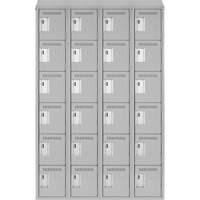 Clean Line Lockerette , 6 -tier, Bank of 4, 48" x 18" x 78", Steel, Grey, Rivet (Assembled) Seaboard Timber Mart