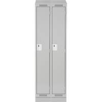 Clean Line Lockers, Bank of 2, 24" x 18" x 82", Steel, Grey, Rivet (Assembled) Seaboard Timber Mart