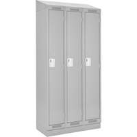 Clean Line Lockers, Bank of 3, 36" x 18" x 82", Steel, Grey, Rivet (Assembled) Seaboard Timber Mart