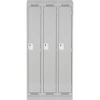 Clean Line Lockers, Bank of 3, 36" x 18" x 82", Steel, Grey, Rivet (Assembled) Seaboard Timber Mart