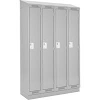 Clean Line Lockers, Bank of 4, 60" x 18" x 82", Steel, Grey, Rivet (Assembled) Seaboard Timber Mart