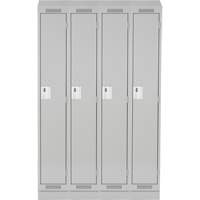 Clean Line Lockers, Bank of 4, 60" x 18" x 82", Steel, Grey, Rivet (Assembled) Seaboard Timber Mart