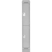 Clean Line Lockers, 2 -tier, 12" x 18" x 82", Steel, Grey, Rivet (Assembled) Seaboard Timber Mart