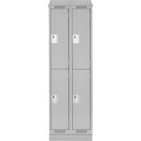 Clean Line Lockers, 2 -tier, Bank of 2, 24" x 18" x 82", Steel, Grey, Rivet (Assembled) Seaboard Timber Mart