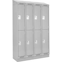 Clean Line Lockers, 2 -tier, Bank of 4, 48" x 18" x 82", Steel, Grey, Rivet (Assembled) Seaboard Timber Mart