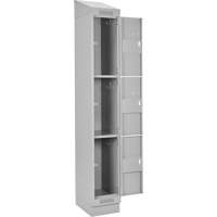 Clean Line Lockers, 3 -tier, 12" x 18" x 82", Steel, Grey, Rivet (Assembled) Seaboard Timber Mart
