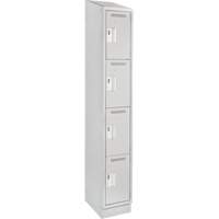 Clean Line Lockers, 4 -tier, 12" x 18" x 82", Steel, Grey, Rivet (Assembled) Seaboard Timber Mart
