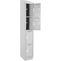 Clean Line Lockers, 4 -tier, 12" x 18" x 82", Steel, Grey, Rivet (Assembled) Seaboard Timber Mart