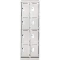 Clean Line Lockers, 4 -tier, Bank of 2, 24" x 18" x 82", Steel, Grey, Rivet (Assembled) Seaboard Timber Mart