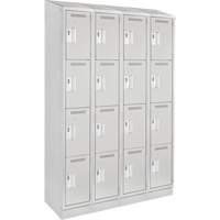 Clean Line Lockers, 4 -tier, Bank of 4, 48" x 18" x 82", Steel, Grey, Rivet (Assembled) Seaboard Timber Mart