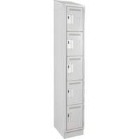 Clean Line Lockers, 5 -tier, 12" x 18" x 82", Steel, Grey, Rivet (Assembled) Seaboard Timber Mart
