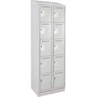 Assembled Clean Line Personal Effects Lockers, 5 -tier, Bank of 2, 15" x 82" x 24", Steel Seaboard Timber Mart