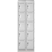 Assembled Clean Line Personal Effects Lockers, 5 -tier, Bank of 2, 15" x 82" x 24", Steel Seaboard Timber Mart