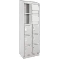 Assembled Clean Line Personal Effects Lockers, 5 -tier, Bank of 2, 15" x 82" x 24", Steel Seaboard Timber Mart