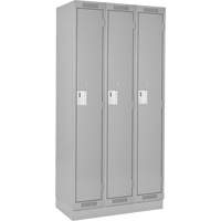 Clean Line Lockers, Bank of 3, 45" x 18" x 76", Steel, Grey, Rivet (Assembled) Seaboard Timber Mart