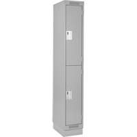 Clean Line Lockers, 2 -tier, 12" x 12" x 76", Steel, Grey, Rivet (Assembled) Seaboard Timber Mart