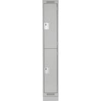 Clean Line Lockers, 2 -tier, 12" x 12" x 76", Steel, Grey, Rivet (Assembled) Seaboard Timber Mart