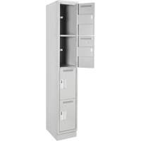 Clean Line Lockers, 4 -tier, 12" x 12" x 76", Steel, Grey, Rivet (Assembled) Seaboard Timber Mart