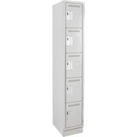Assembled Clean Line Personal Effects Lockers, 5 -tier, 15" x 76" x 12", Steel Seaboard Timber Mart