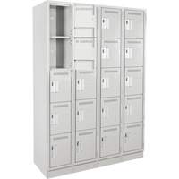 Assembled Clean Line Personal Effects Lockers, 5 -tier, Bank of 4, 15" x 76" x 48", Steel Seaboard Timber Mart