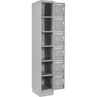 Clean Line Lockerette, 6 -tier, Bank of 4, 48" x 18" x 76", Steel, Grey, Rivet (Assembled) Seaboard Timber Mart
