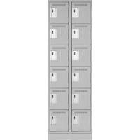 Clean Line Lockerette, 6 -tier, Bank of 2, 24" x 18" x 76", Steel, Grey, Rivet (Assembled) Seaboard Timber Mart