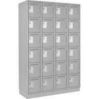 Clean Line Lockerette, 6 -tier, Bank of 4, 48" x 18" x 76", Steel, Grey, Rivet (Assembled) Seaboard Timber Mart